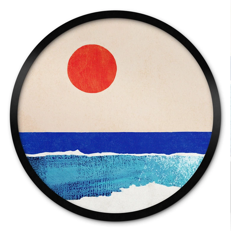 Plakat Cicha plaża o zachodzie słońca - Rivers - Okrągły 