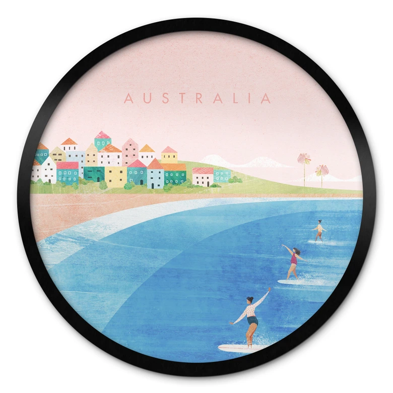 Poster Surfen an der Küste Australiens - Rivers - Rund 