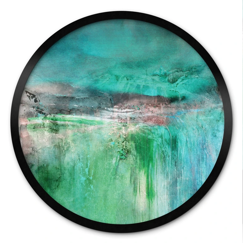 Poster Groen fantasielandschap - Schmucker - Rond 