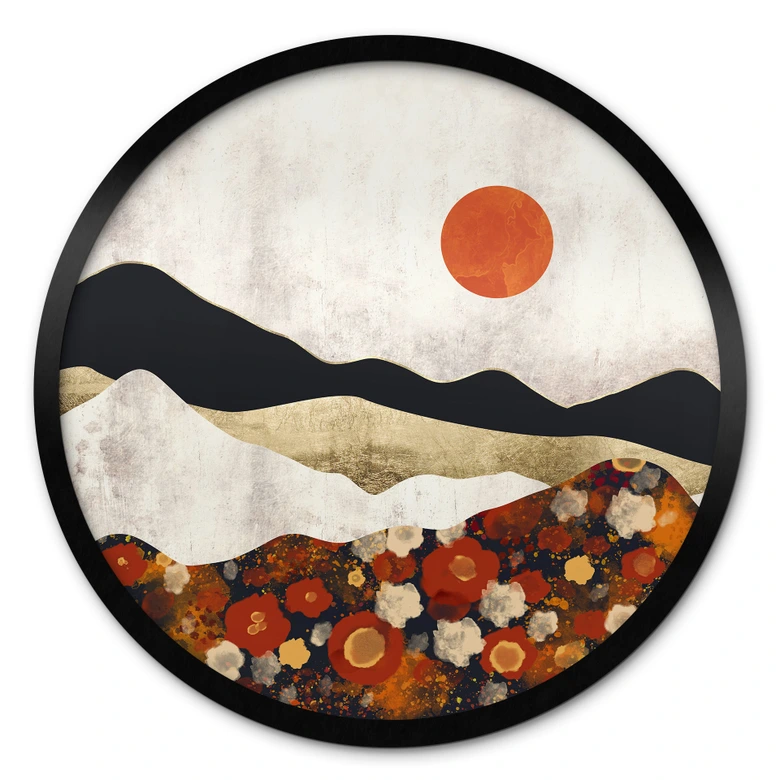 Poster Höstligt bergslandskap - SpaceFrog Designs - Rund 