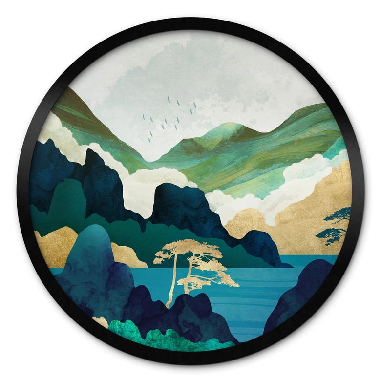 Poster SpaceFrog Designs - In den Bergen - Rund 