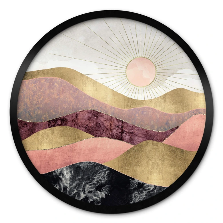 Poster SpaceFrog Designs - Rosa Sonne - Rund 