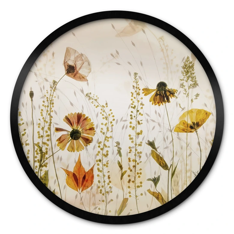 Poster Wilde Wiesenblumen im Sonnenlicht - Talen - Rund 