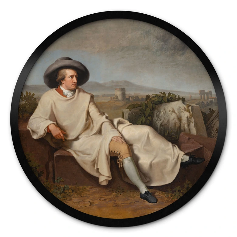 Poster Tischbein - Goethe i den romerska campagnan - Rund 