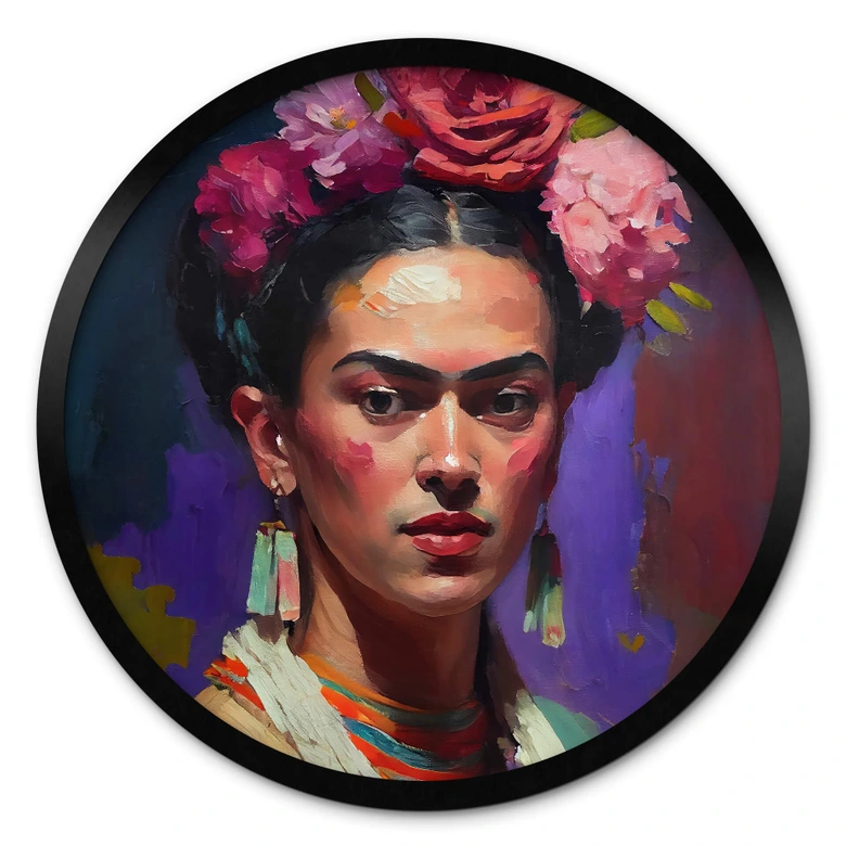 Poster Rond Treechild - Portret van Frida 