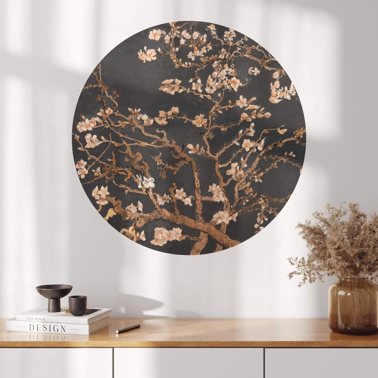 Wandtattoo van Gogh - Mandelblüte herbstlich - Rund 