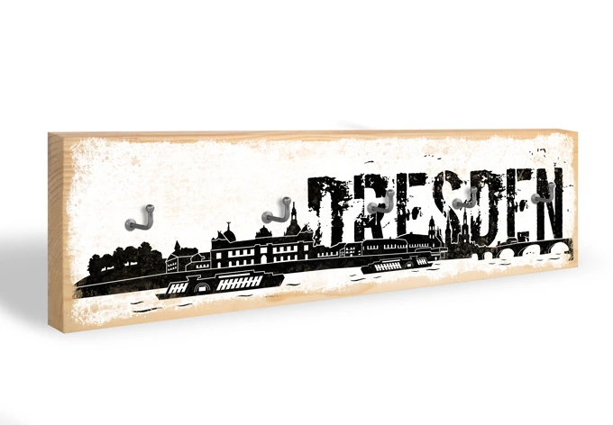 Sleutelbord Dresden Skyline + 5 Haken 