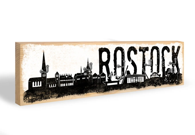 Sleutelbord Rostock Skyline + 5 Haken 