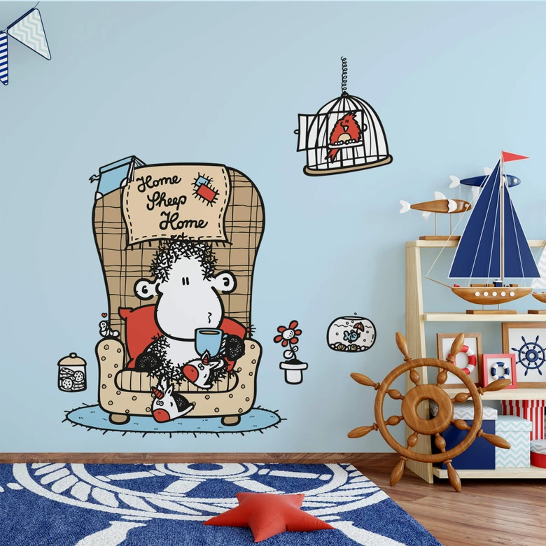 Wandtattoo sheepworld Home sheep Home Tea Time 