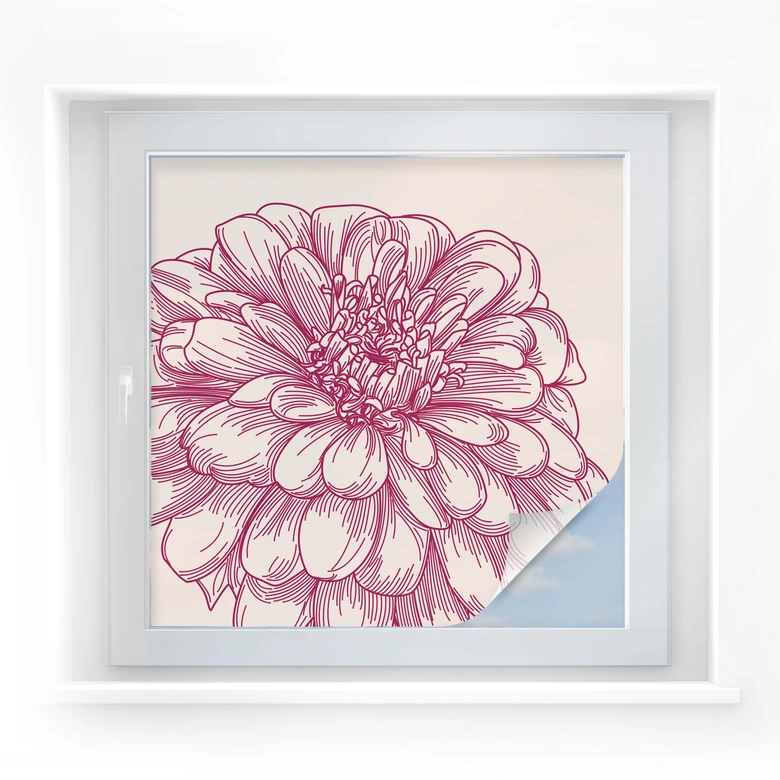 Window foil Flower illustration – square 