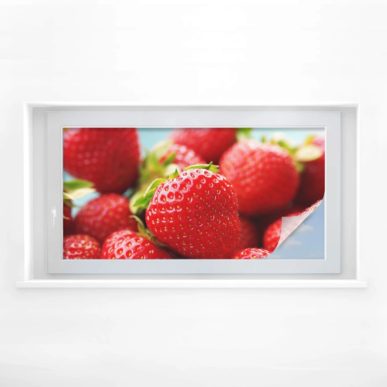 Window foil Fresh strawberries 