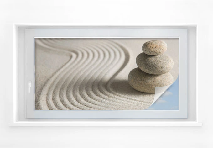 Sichtschutzfolie Stone in Sand 2 - Panorama 