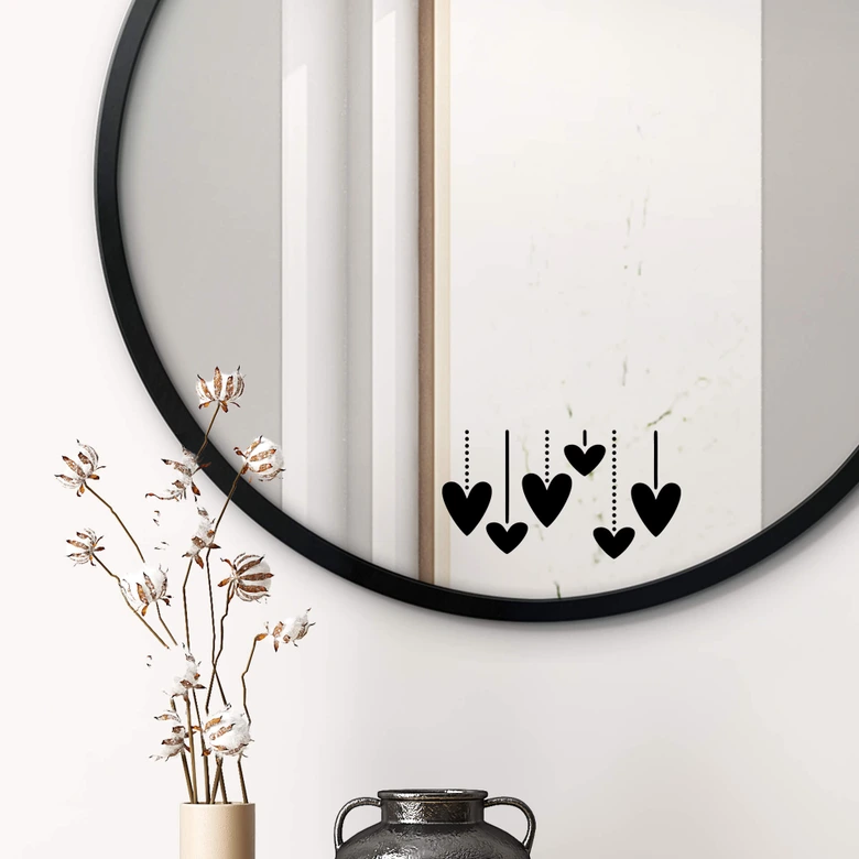Spiegel Sticker Hangende Harten 