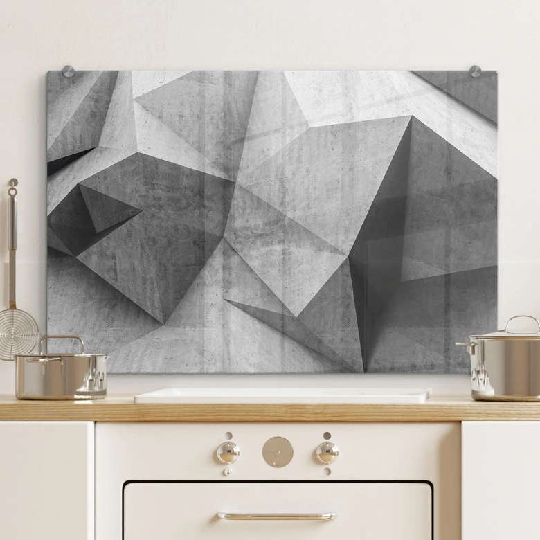 Stænkplade - 3D Betonvæg 