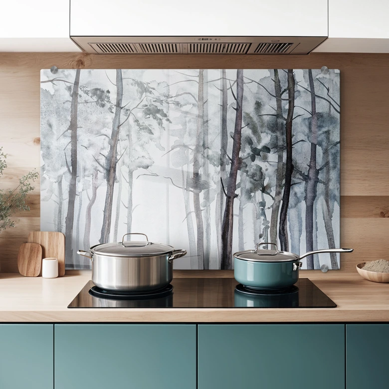 Spritzschutz Aquarell Wald 