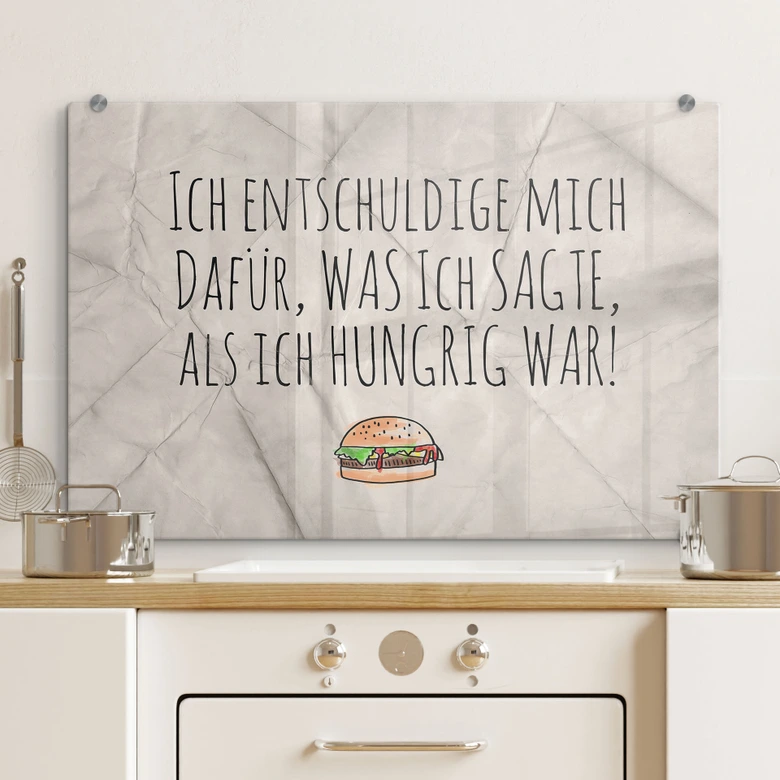 Spritzschutz Ich entschuldige mich dafür 