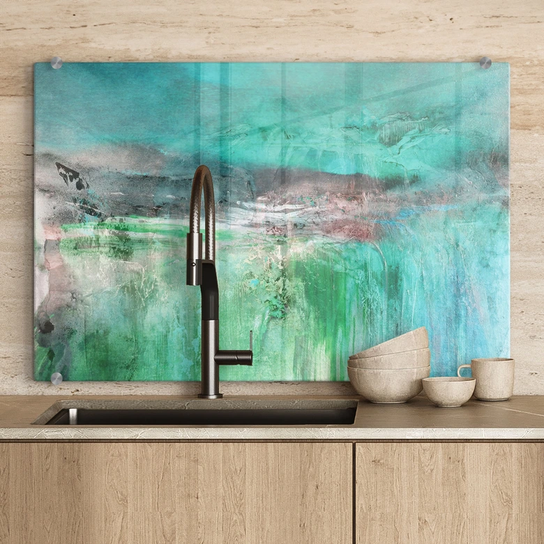 Kitchen Splashback Green fantasy landscape - Schmucker 
