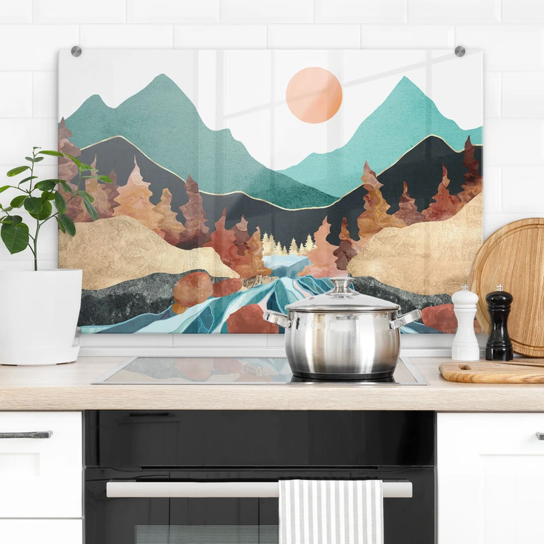 Spritzschutz Berg Land Fluss - SpaceFrog Designs 