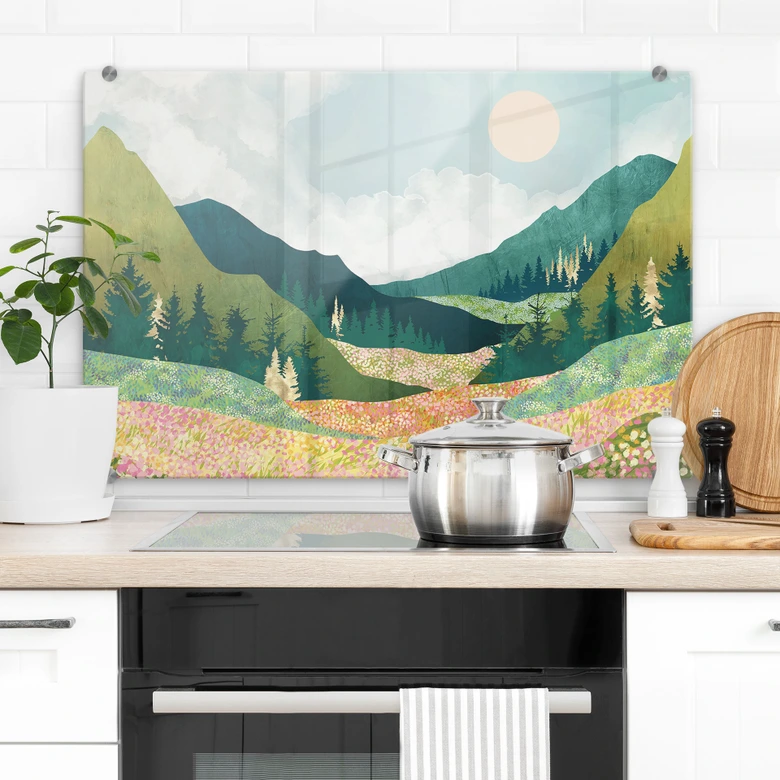 Spritzschutz Farbenfrohe Frühlingswiese - SpaceFrog Designs 