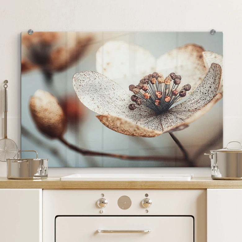 Spritzschutz Boho Trockenblume Makro - Treechild - Panorama 