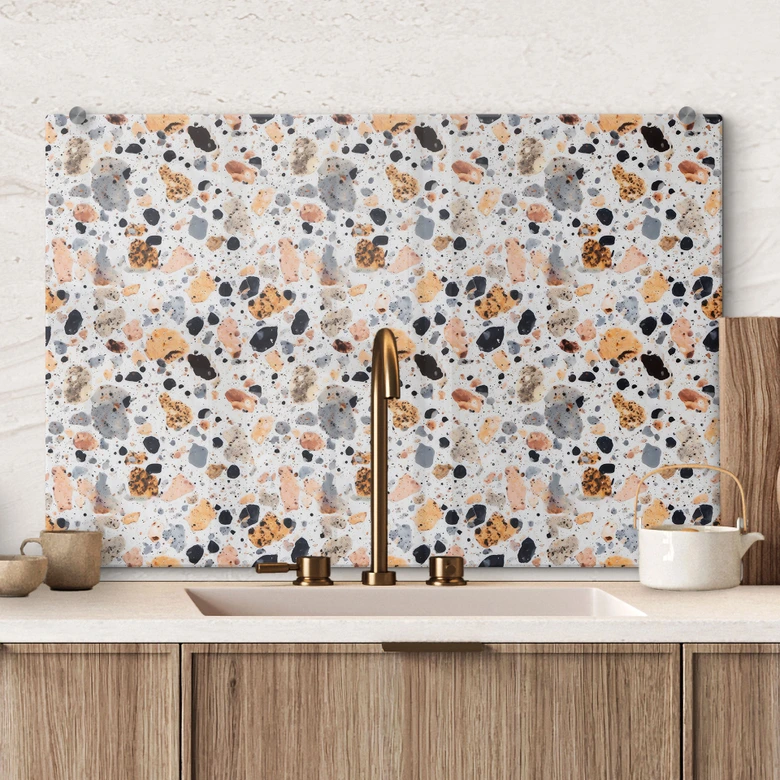 Spritzschutz Bunte Terrazzo Steine - Treechild 