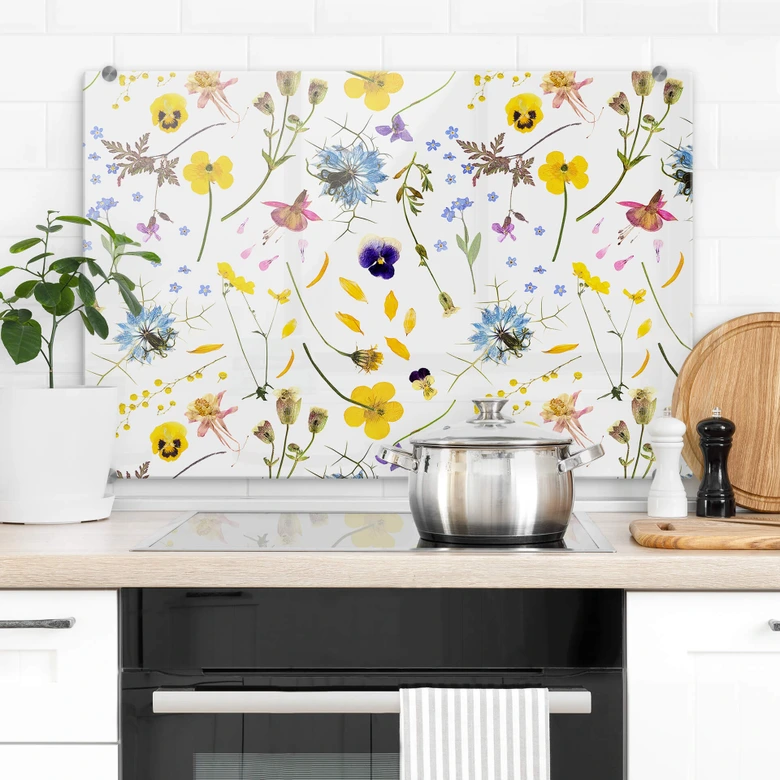 Spritzschutz UN Designs - Getrocknete Blüten 