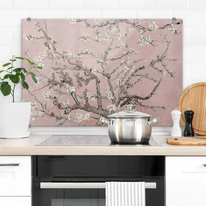 Spritzschutz van Gogh - Mandelblüte Rosé 