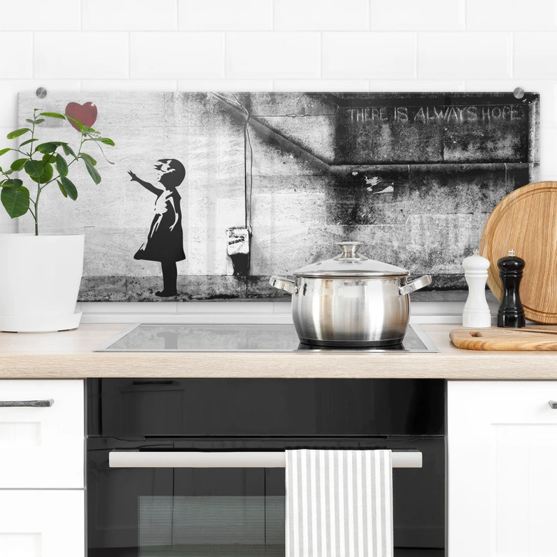 Crédence Banksy - Girl with balloon - Panorama 