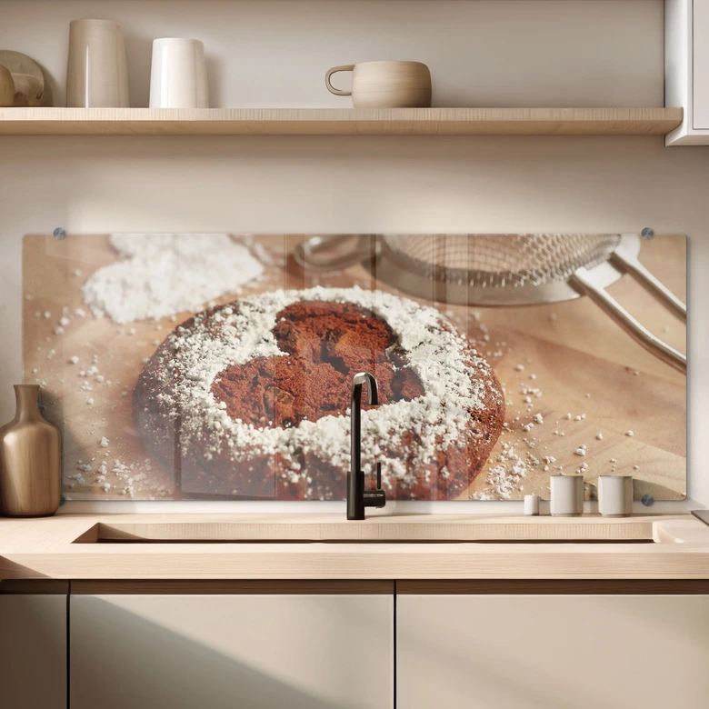 Spritzschutz Backen ist Liebe - Panorama 