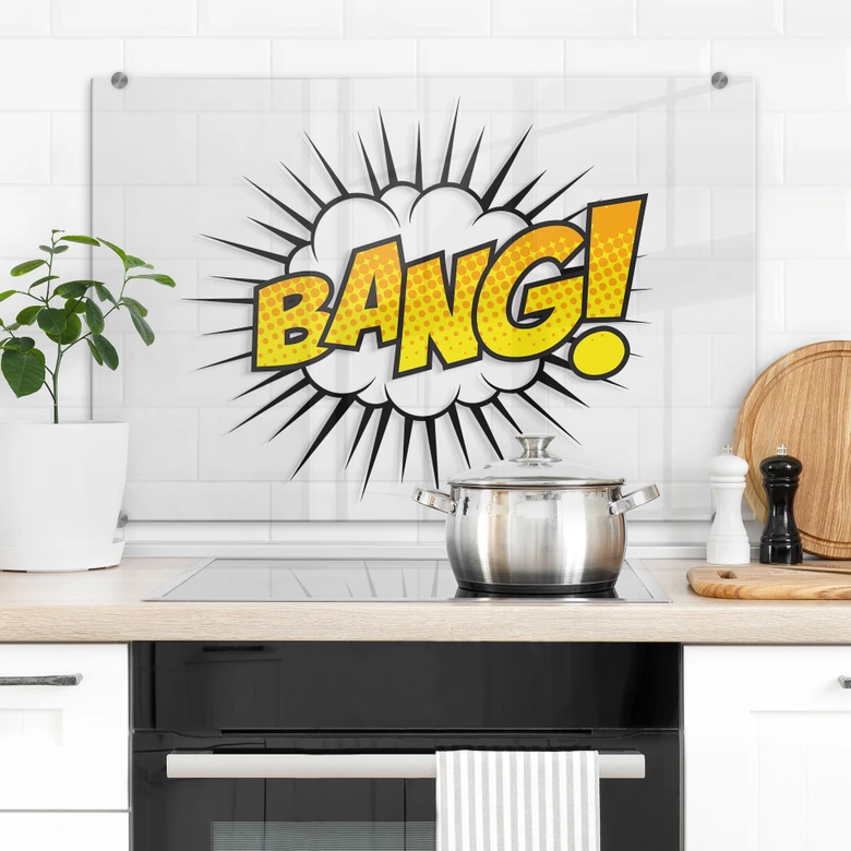 Spritzschutz Transparent - Bang - Comic 