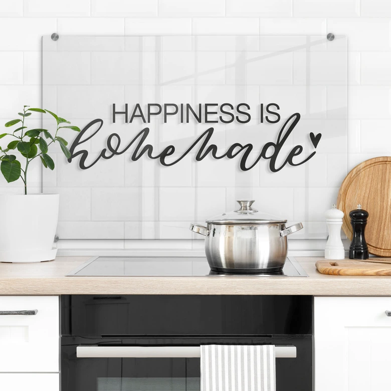 Spritzschutz Transparent - Happiness is homemade 