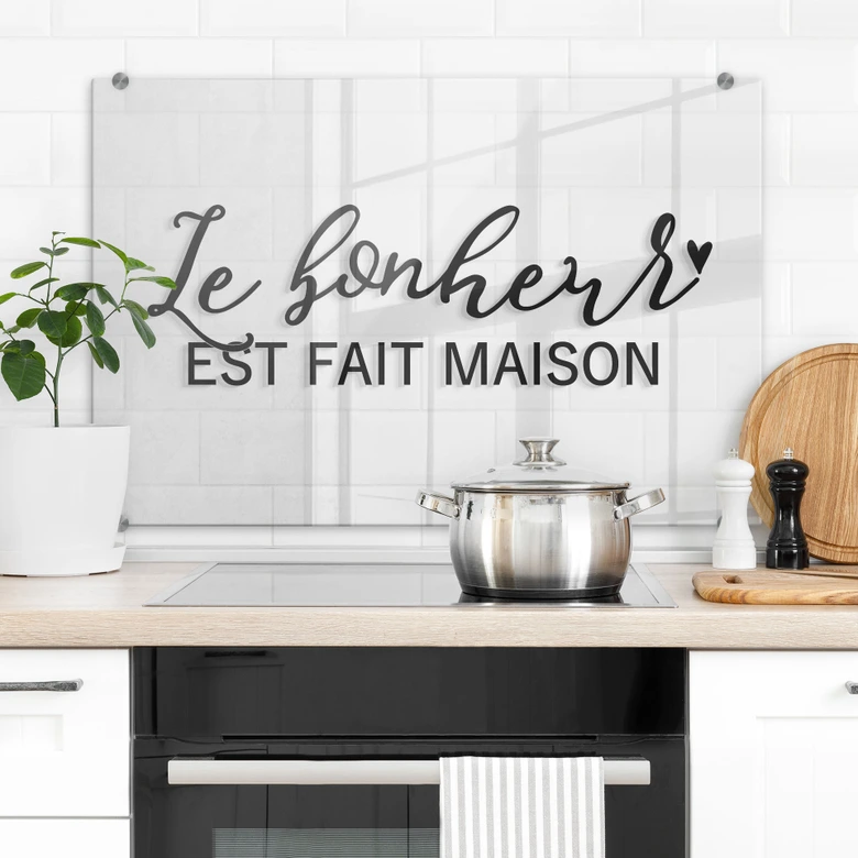 Spritzschutz Transparent - Le bonheur est fait maison 
