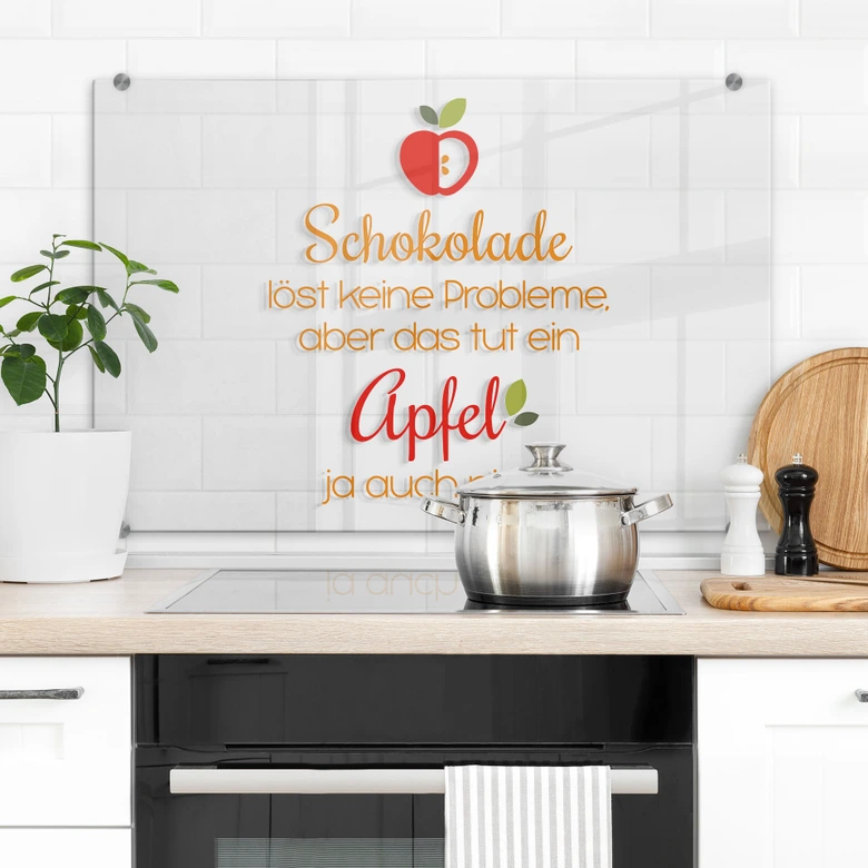 Spritzschutz Schokolade löst keine Probleme 02 - transparent 