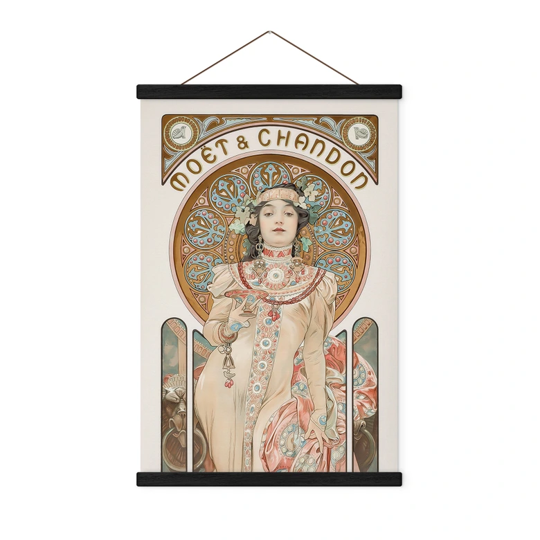 Affiche textile Moet and Chandon Dry Imperial - Mucha 