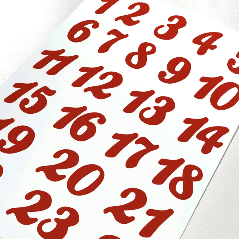 Sticker Adventskalender Zahlen 01 