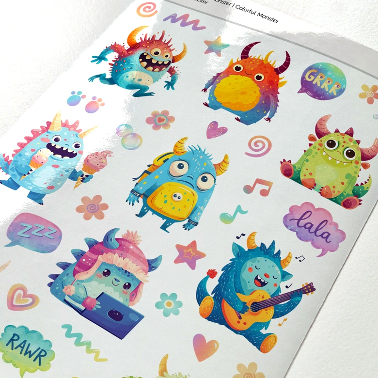 Autocollants Monstres colorés 