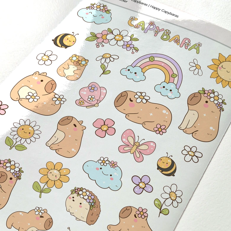Stickers Funny Capybaras 