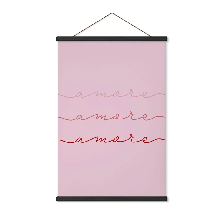 Stoffbild mit Schriftzug Amore 