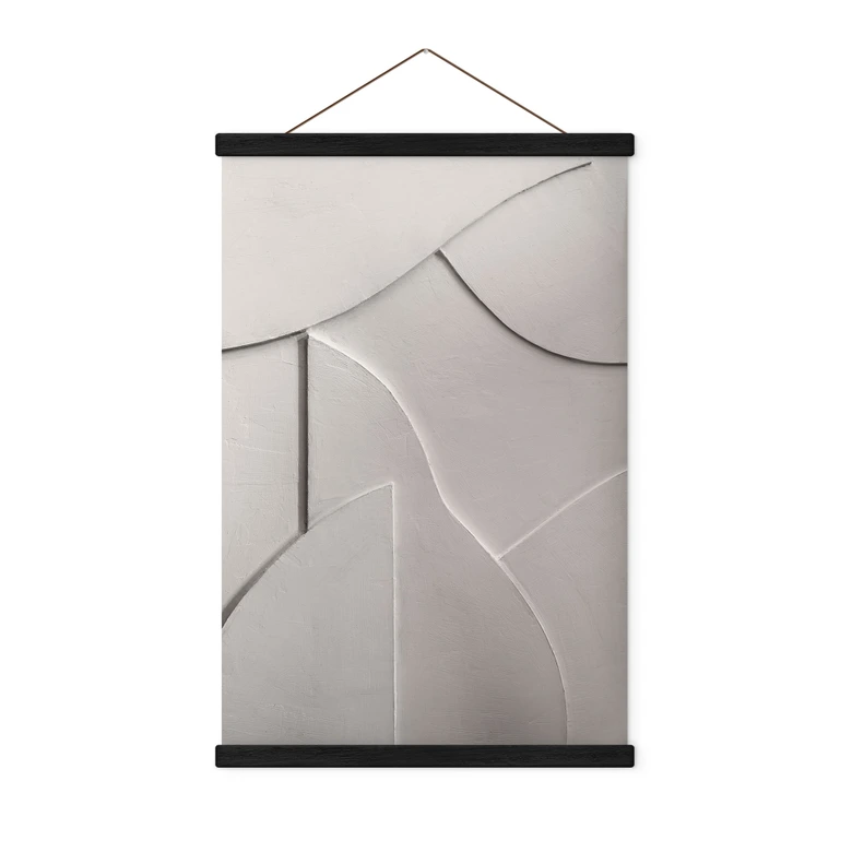 Tableau de tissu Structures abstraites en beige doux - Böhmer 