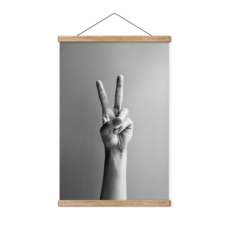 Póster de tela Mano de la Victoria - Signo de paz y victoria - Bühler 