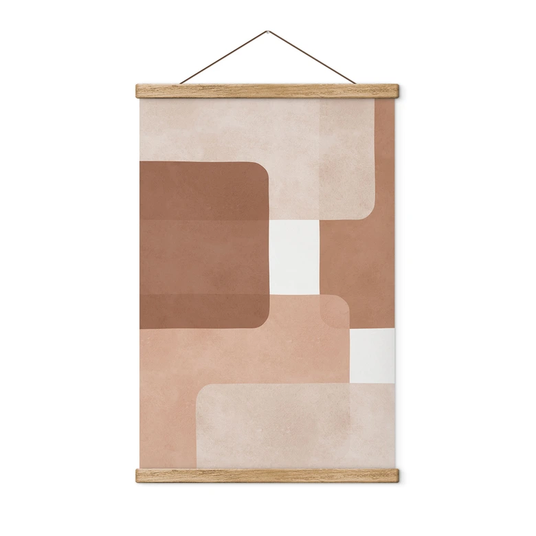 Stoffbild Boho Abstraktion in Beige-braun - Costa 