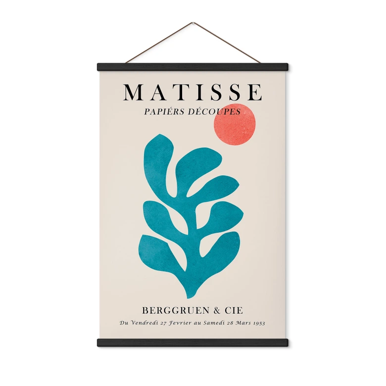 Affiche textile Exposition Paris 1953 style Matisse - Costa 