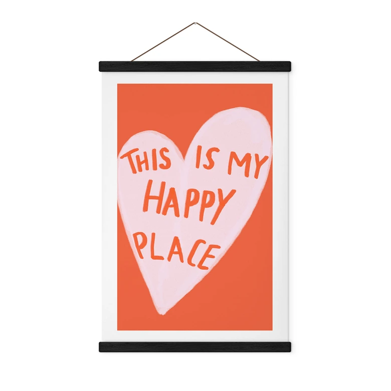 Póster de tela This is my happy place with heart - Fritsch 