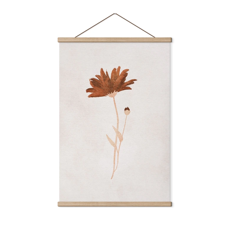 Affiche textile Fleur sauvage abstraite - Goed Blauw 