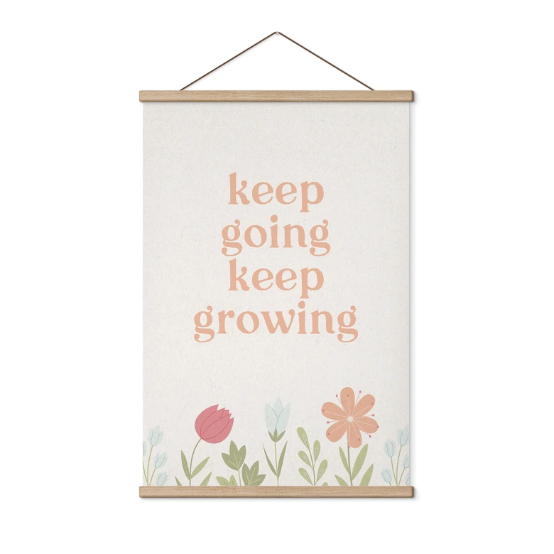 Textielposter Keep going keep growing 