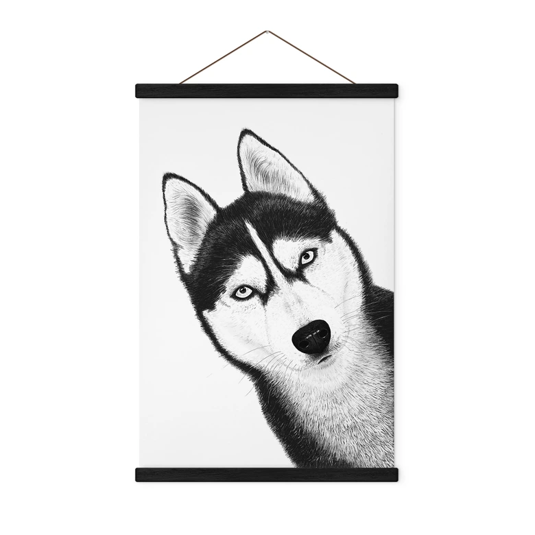 Stoffbild Sibirischer Husky - Hundeporträt - Korenkova 