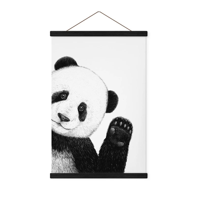 Póster de tela Panda ondulante - Korenkova 