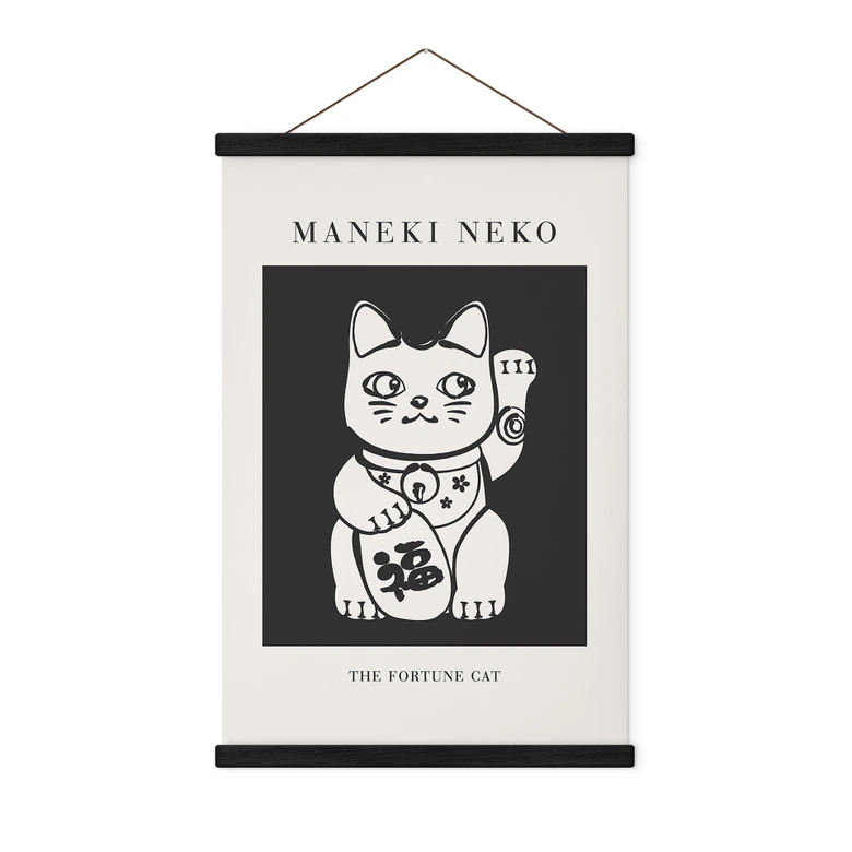 Stoffbild Maneki Neko - Die Glückskatze - KsanaKalpa 