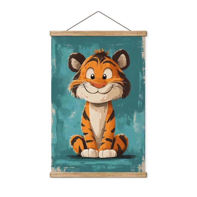 Stoffbild Fröhliches Tigerbaby - Magnusson 