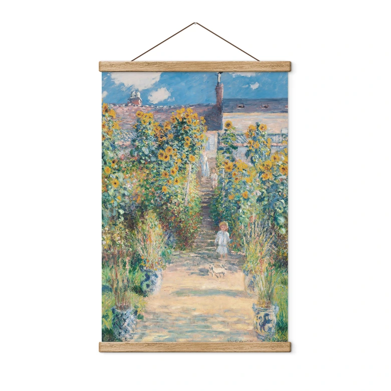 Textielposter Monet - De tuin van Monet in Vétheuil 
